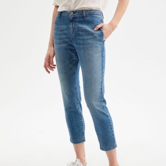 Nili Lotan Womens blue slight drop Tel Aviv narrow leg  crop jeans 25 - Picture 1 of 10